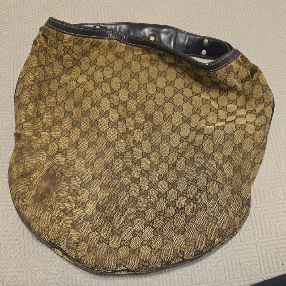 Gucci Beige and Brown Monogram Canvas Bag